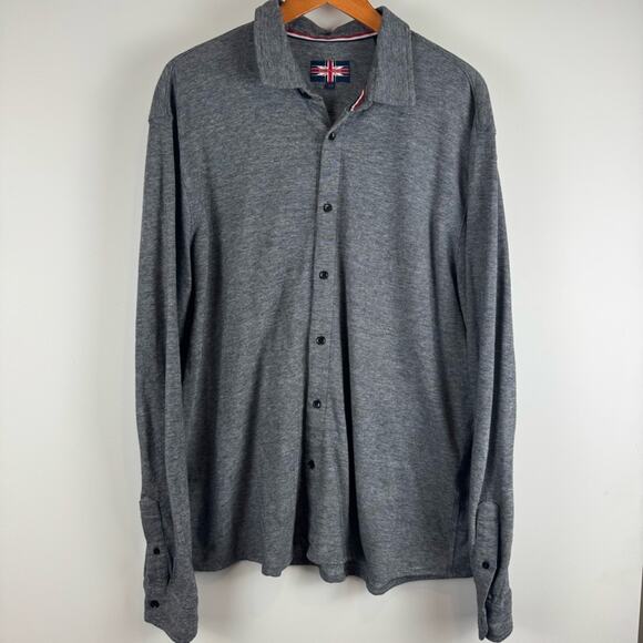 Men’s Soul of London Gray Long Sleeve Cotton Button-Up Shirt ~ XXL - Picture 1 of 12